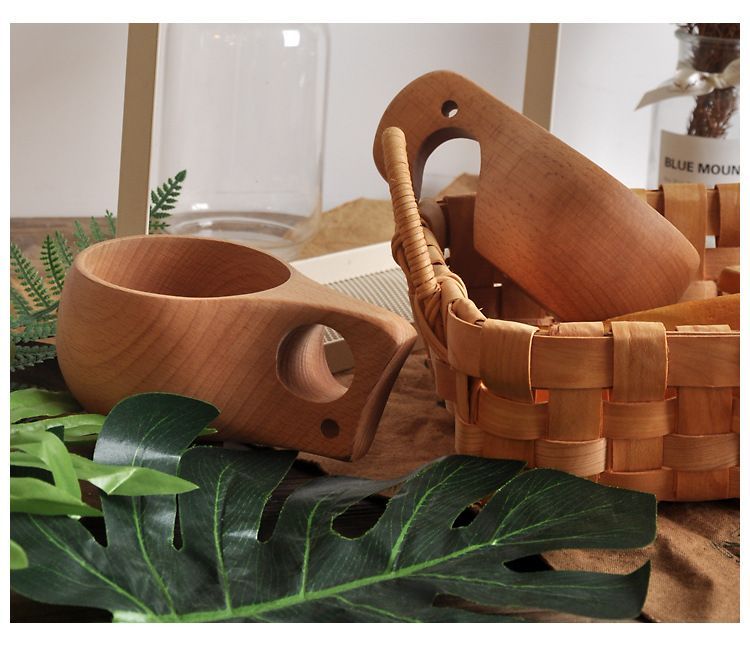 Novelty Wooden Camp Mug Wood Tableware Coffee Tea Mug Drinking Cup