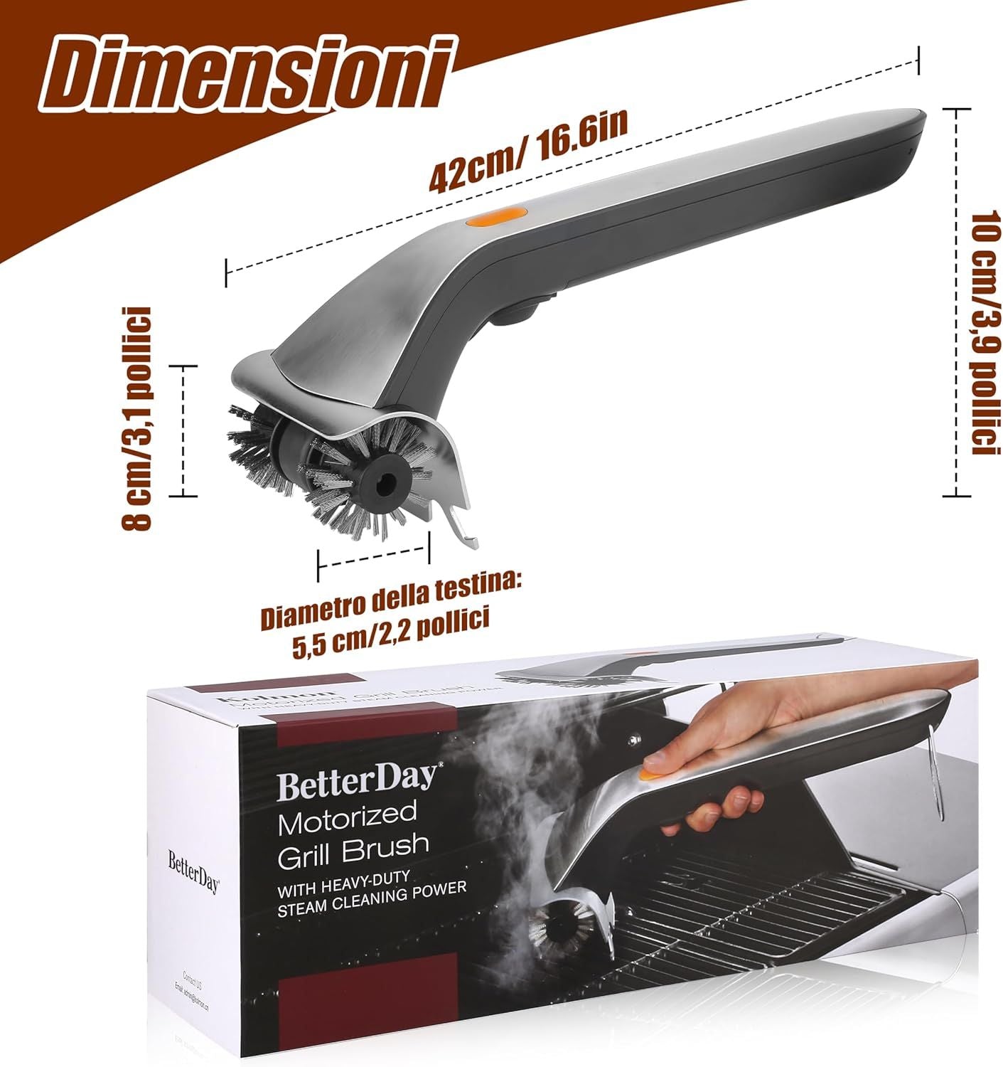 Electric Grill Brush with Water Reservoir Automatic BBQ Brushes for Grill Cleaner