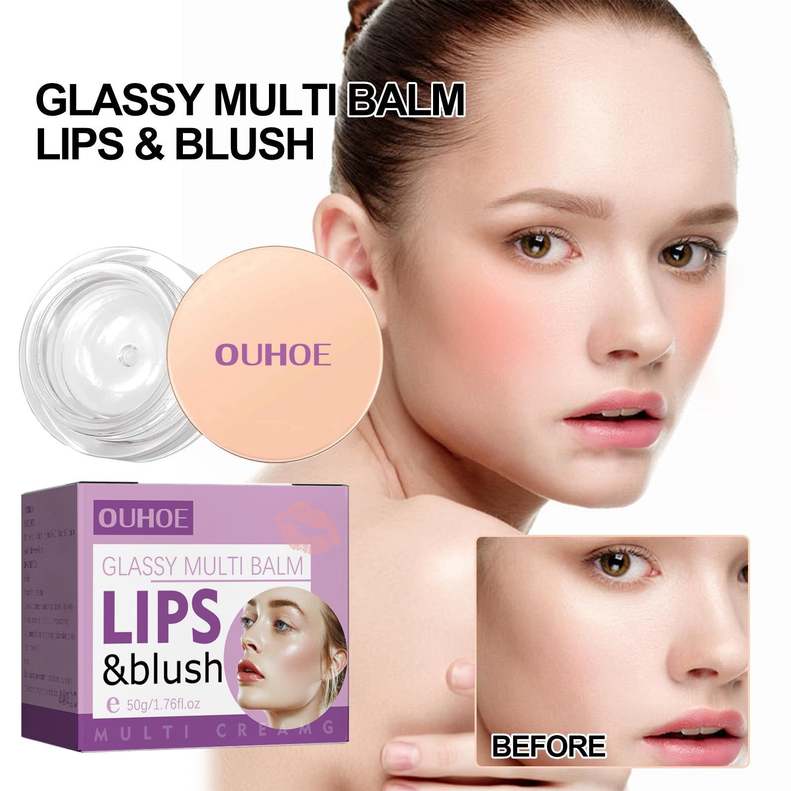 Color Changing Lipstick Scarlet, Deep Moisturizing, Hydrating Lip Balm, Long-lasting, Nourishing, Makeup Primer ,50g