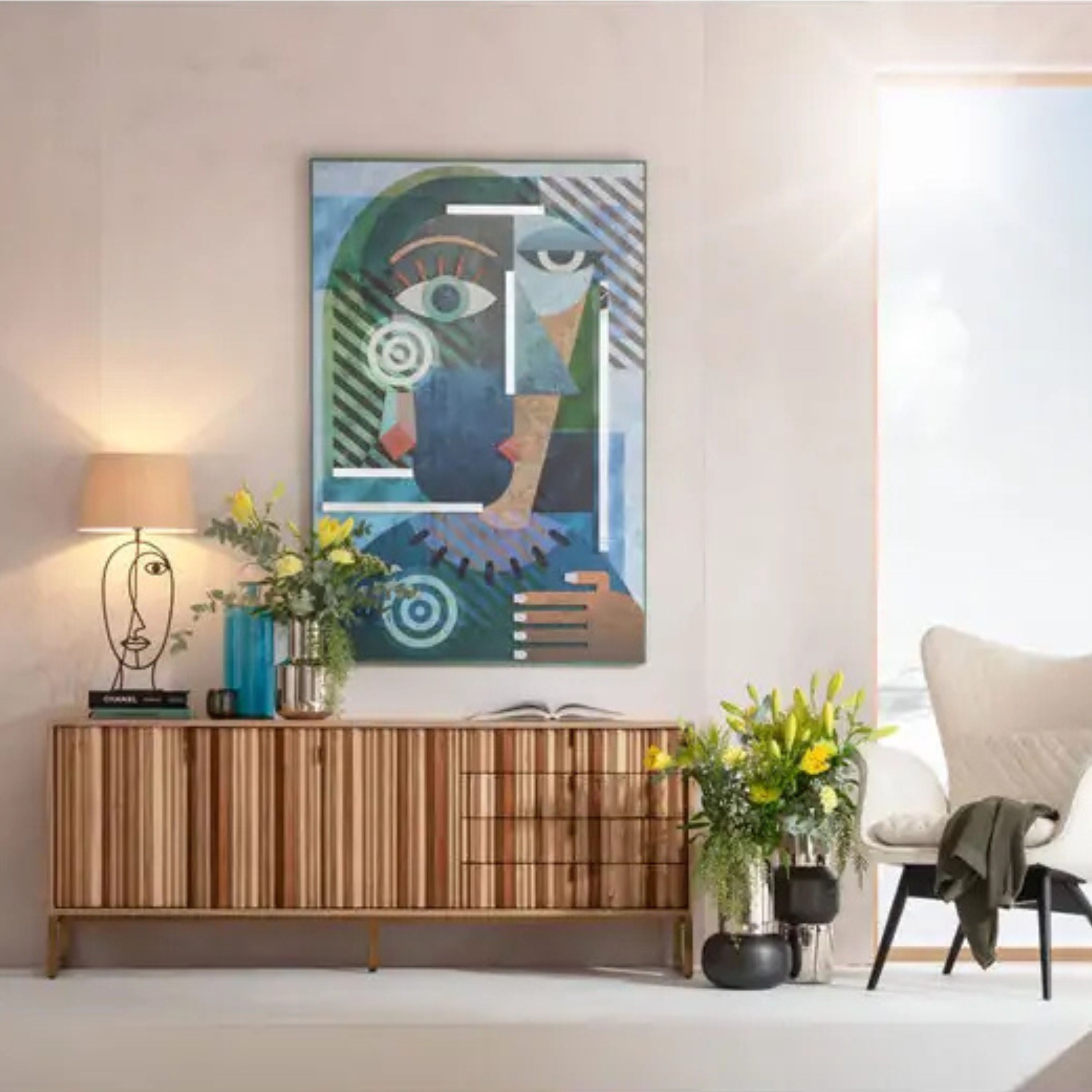 صورة كائن هندسي امرأة 100x150 سم KARE