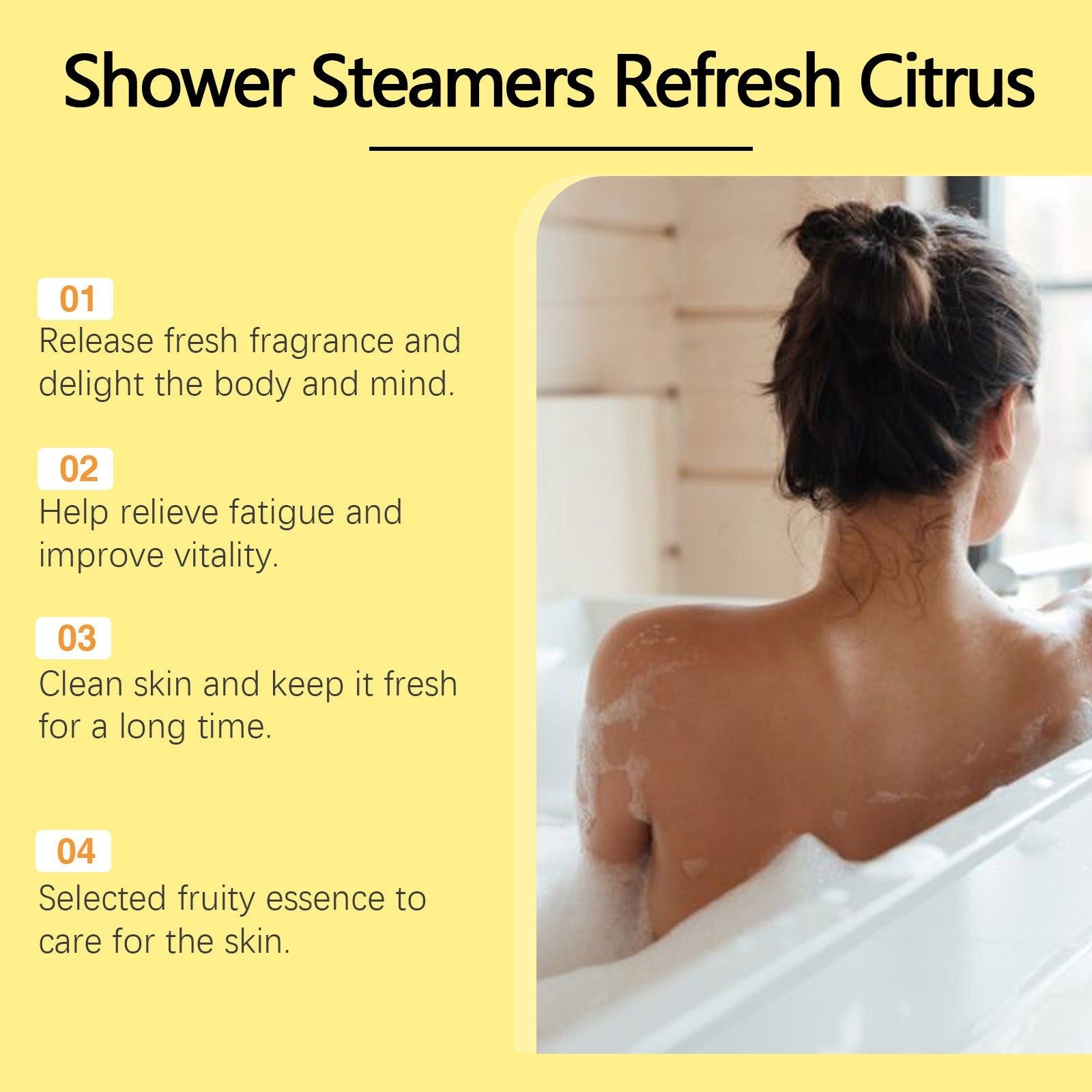 Citrus Aromatherapy Shower Tablet, Body Cleansing, Nourishing, Relaxing, Refreshing Scent ,1 set