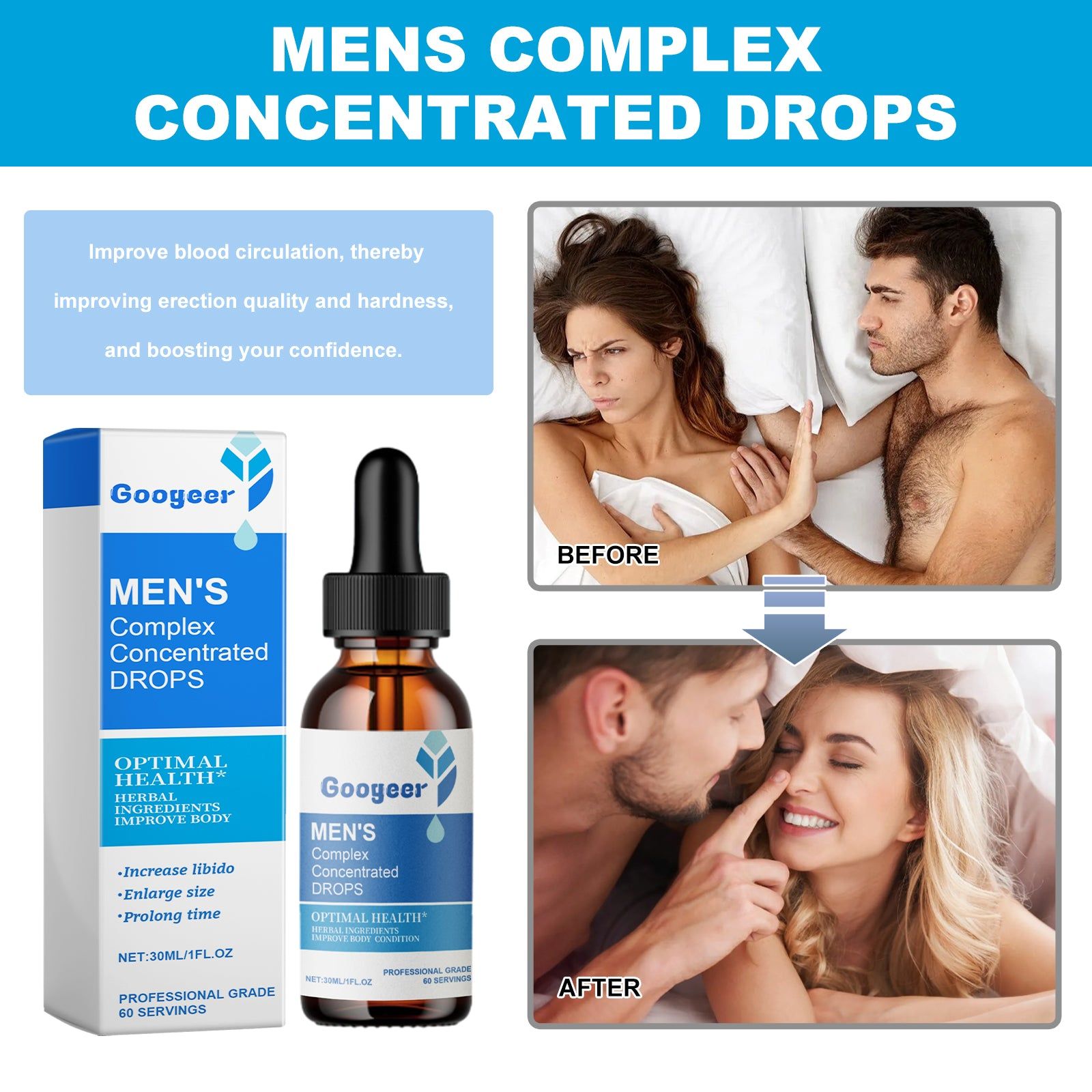 Boost Your Confidence with Ginseng & Maca Men's Body Care Drops, Fast Results ,30ml