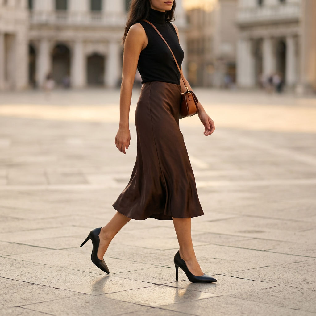 KOAN Onde Piane Black Curved-Topline Stiletto Pump