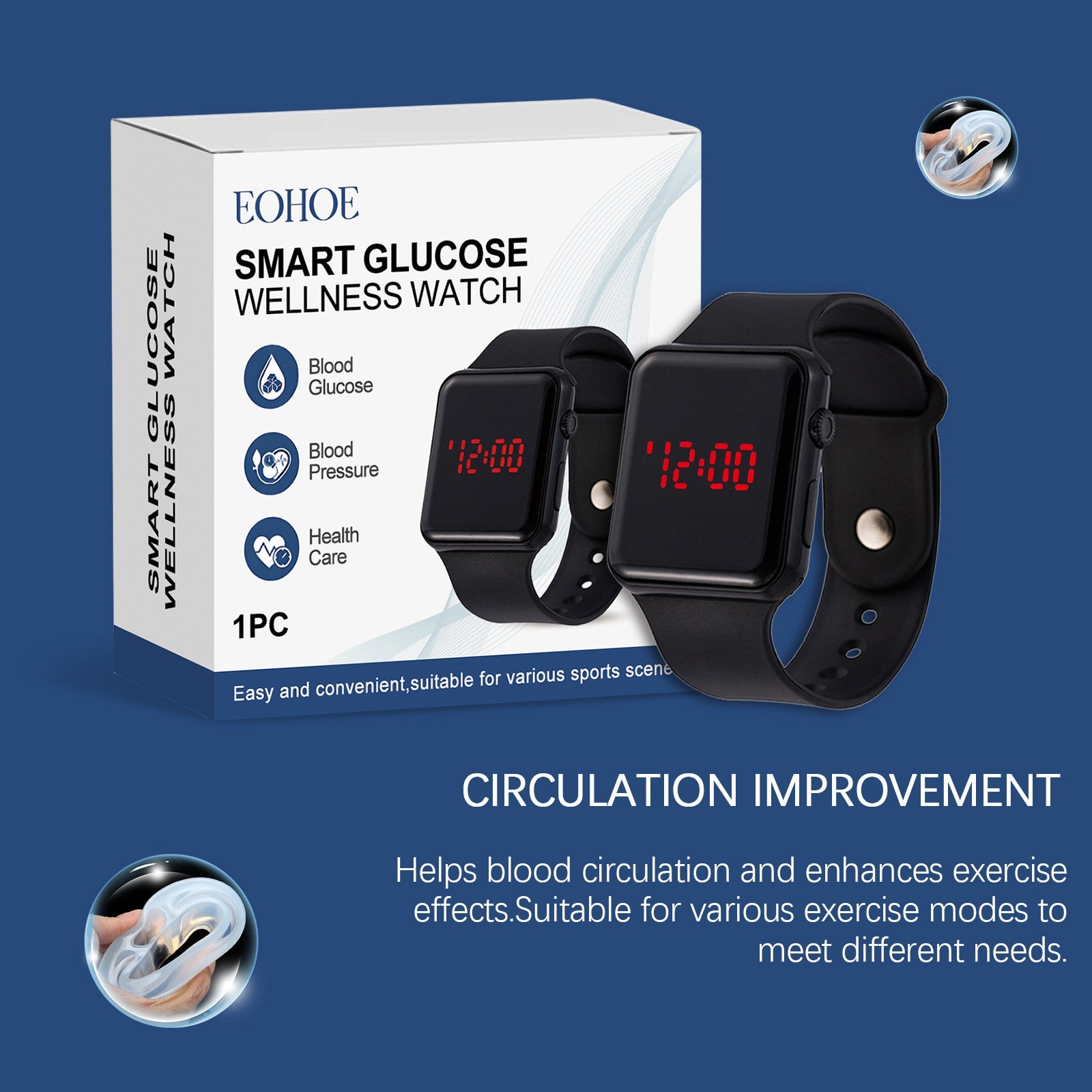 Body Care Watch, Fitness Tracker, Outdoor Exercise, Fat Burn, Health Monitoring ,1pcs