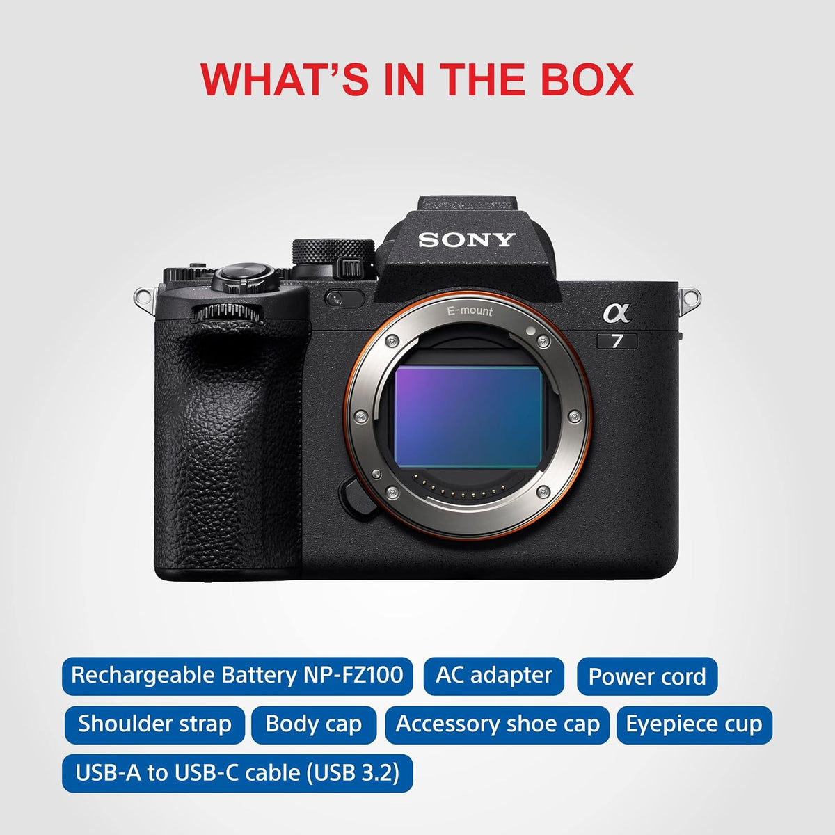 Sony Alpha 7 IV Full-Frame Mirrorless Camera, Body Only, 33MP Exmor R Sensor, 4K 60p, ILCE-7M4