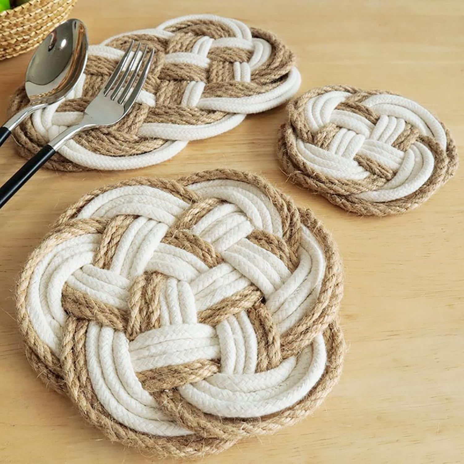 6 Pack Nordic Style Weaving Placemats Desktop Decor Coffee Tea Mat Farmhouse Table Mats