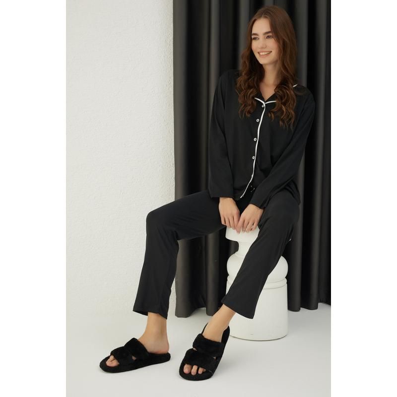 Women's Pajama Set Soft With Cotton Buttons Spring Autumn Season New Product