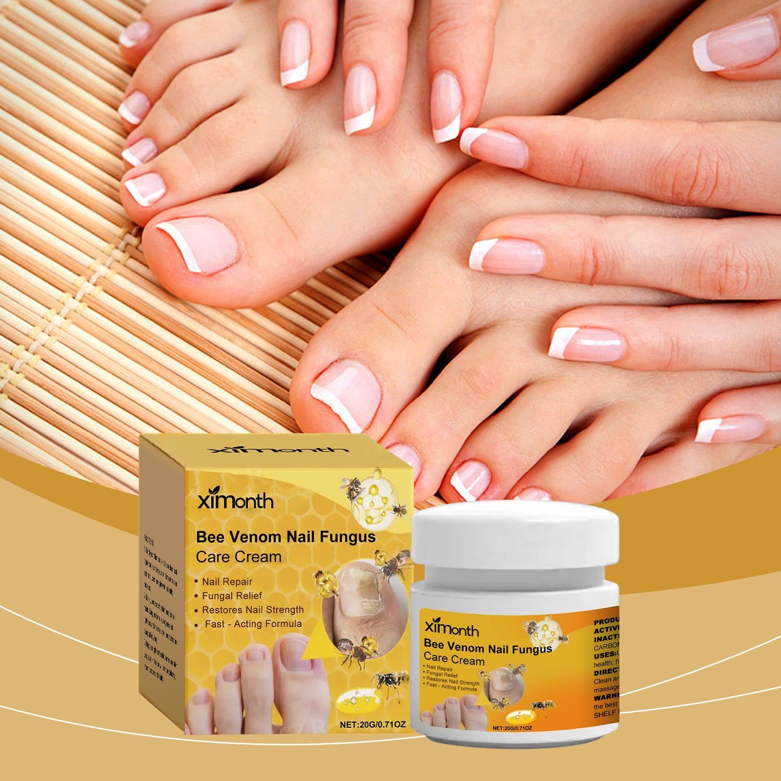 Bee Venom Nail Care Cream, Strengthen and Nourish Nails, Fungal Protection ,20g
