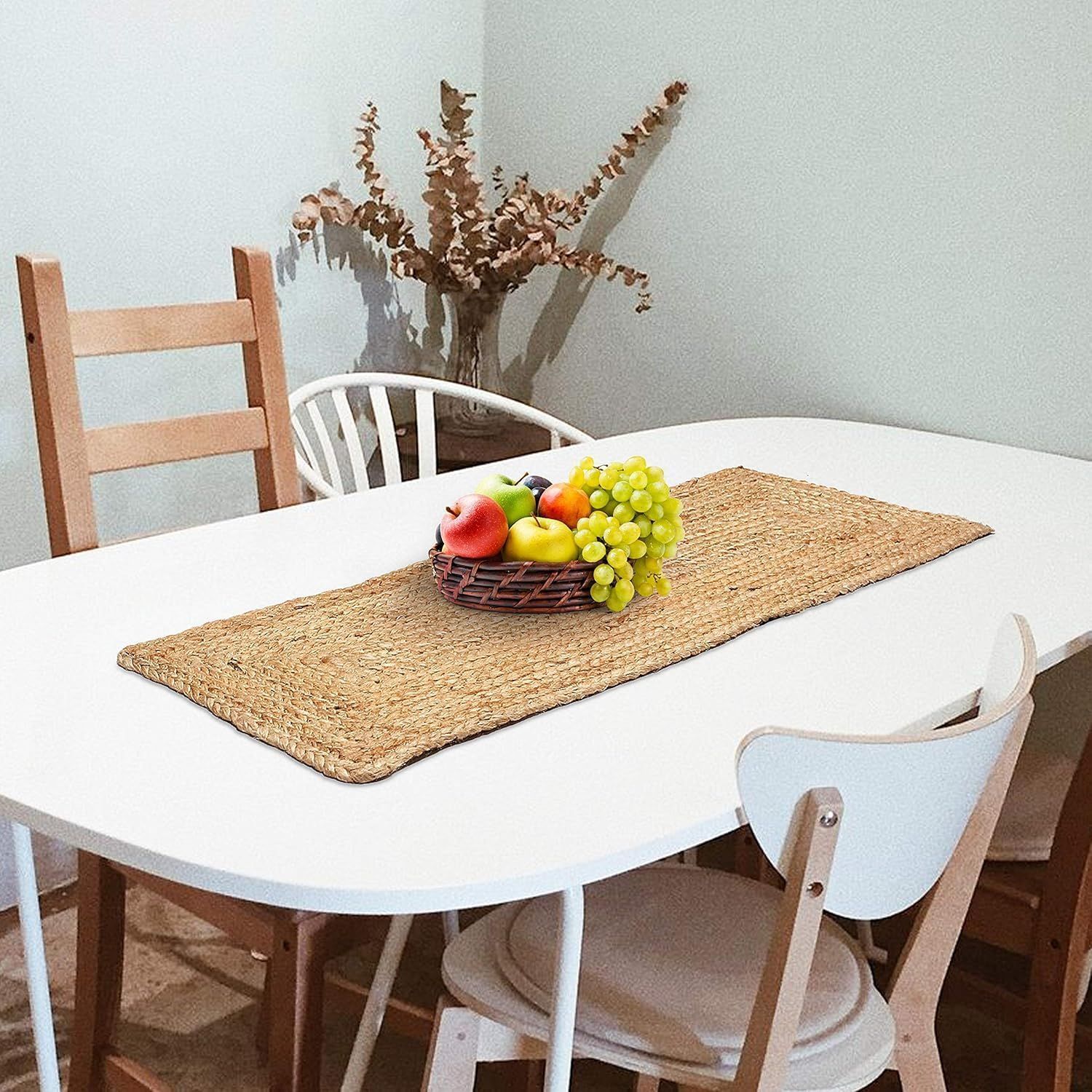 AIESY®- Jute Braided Organic Reversible Table Runner