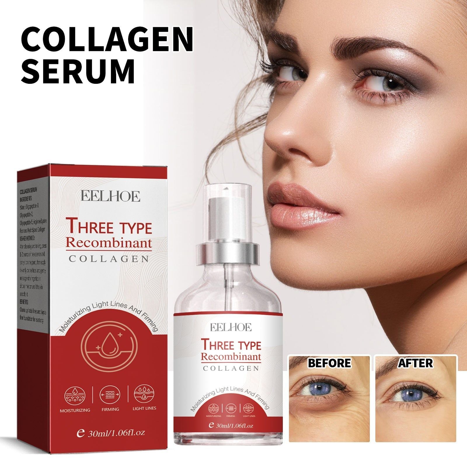 Collagen Serum, Deeply Moisturizes, Fights Fine Lines, Tightens Skin, Anti-Aging ,30ml