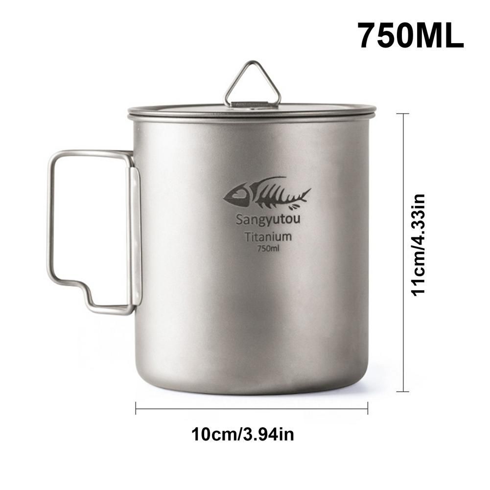 Outdoor Camping Mug Titanium Water Cup Picnic Fishing Accessory Travel Tableware