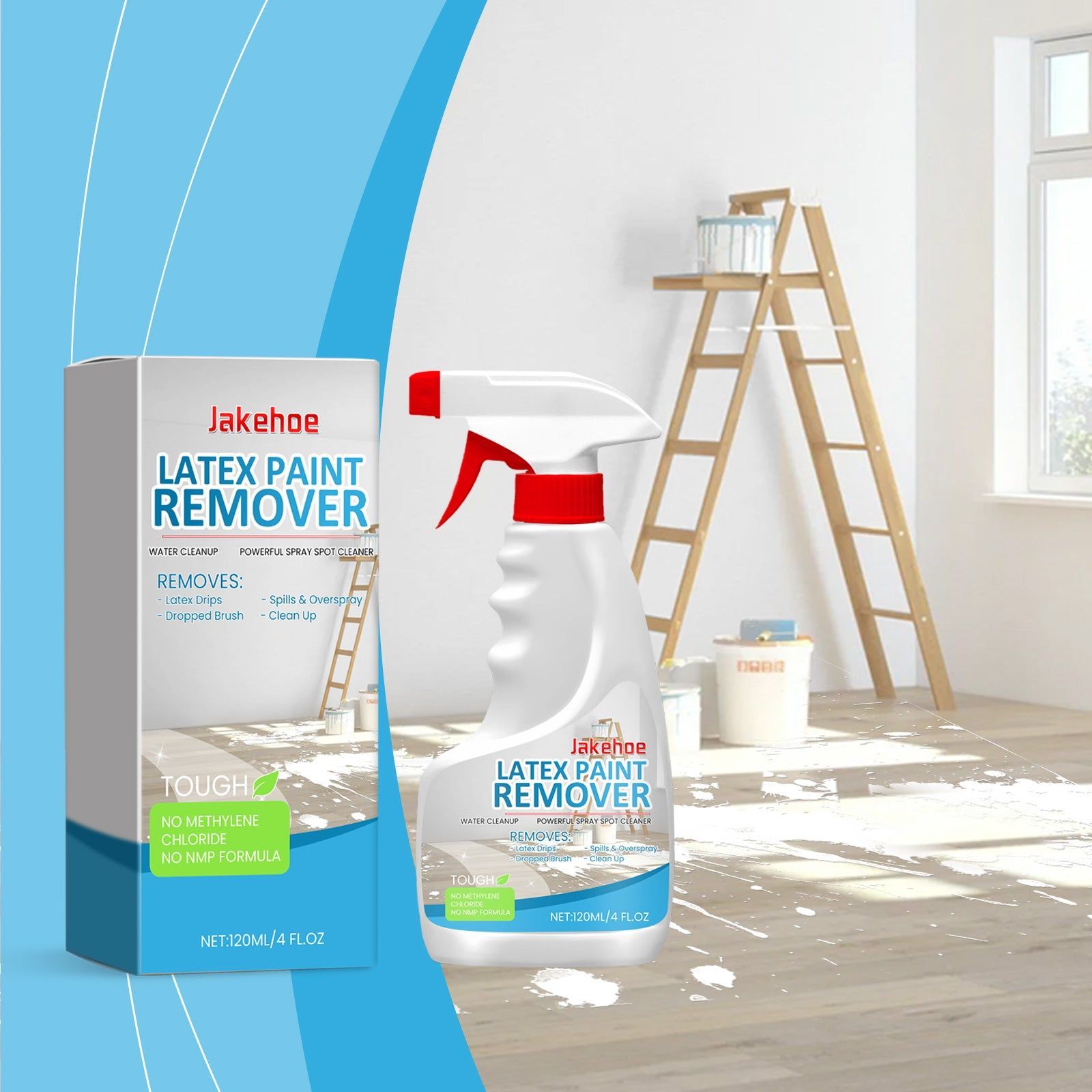Effective Latex Paint Remover Cleaner, Eco-Friendly Household Decontamination Solution ,120ml