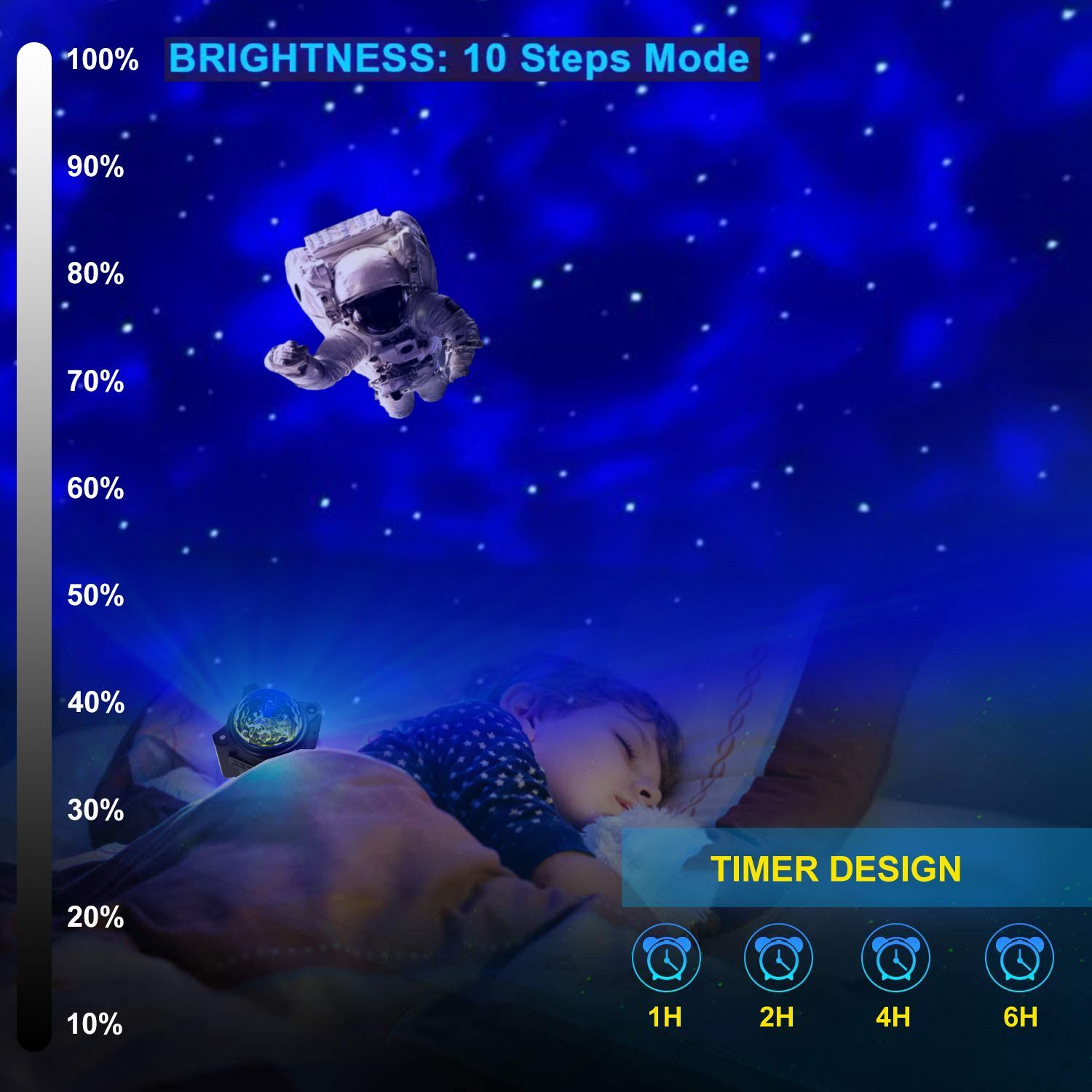 Galaxy Star Projector Lamp LED Music Night Light With 15 Space Patterns Home Decor