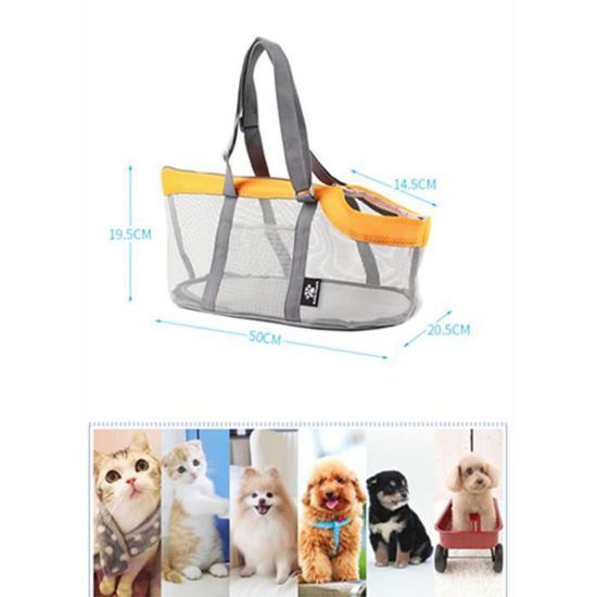 Portable Mesh Pet Bag Breathable Outdoor Pet Carriers Handbag Large Capacity Foldable Cat Bag