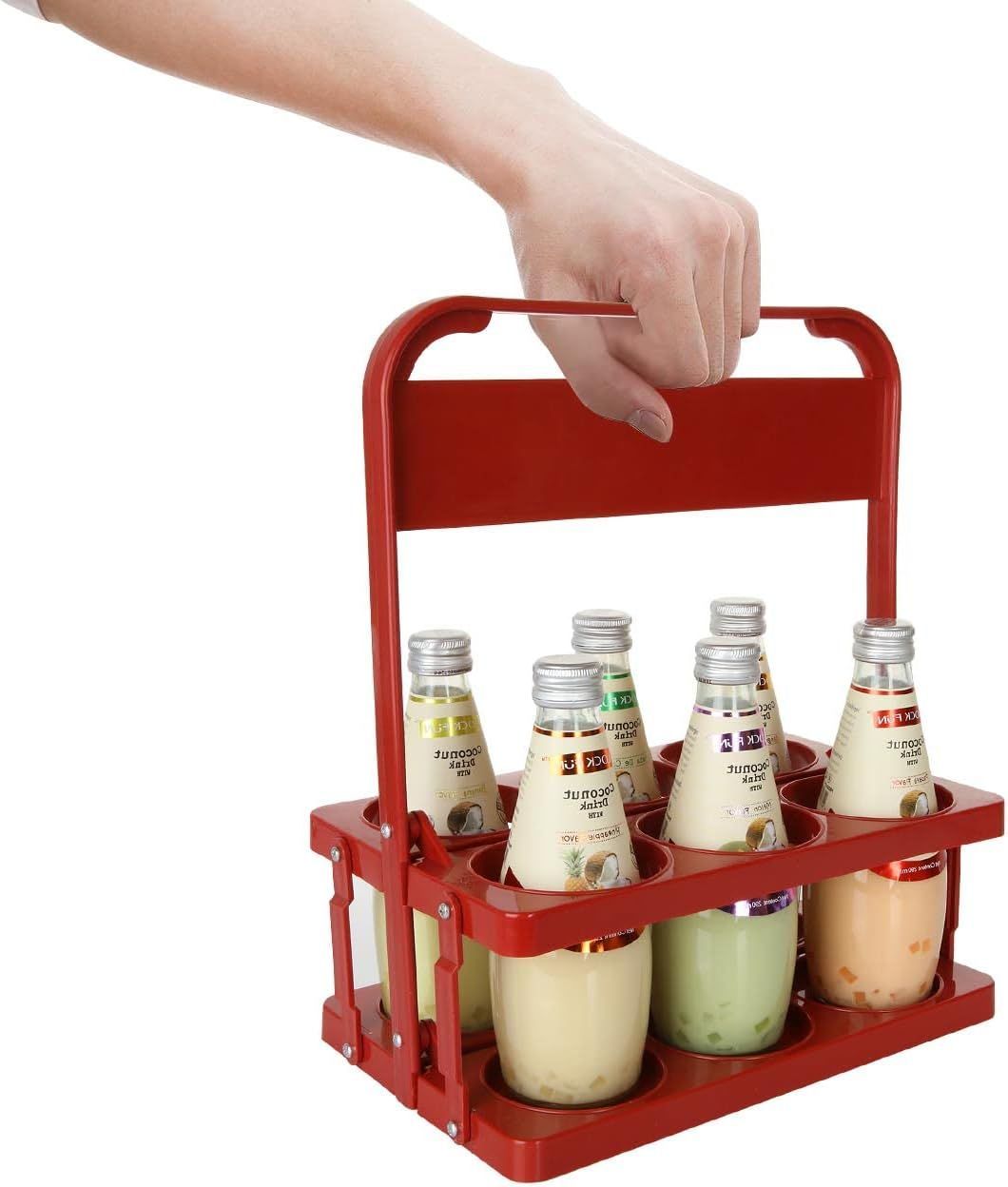 Drink Carrier 6 Holes Foldable Beverage Delivery Holder Beer Bottle Organizer