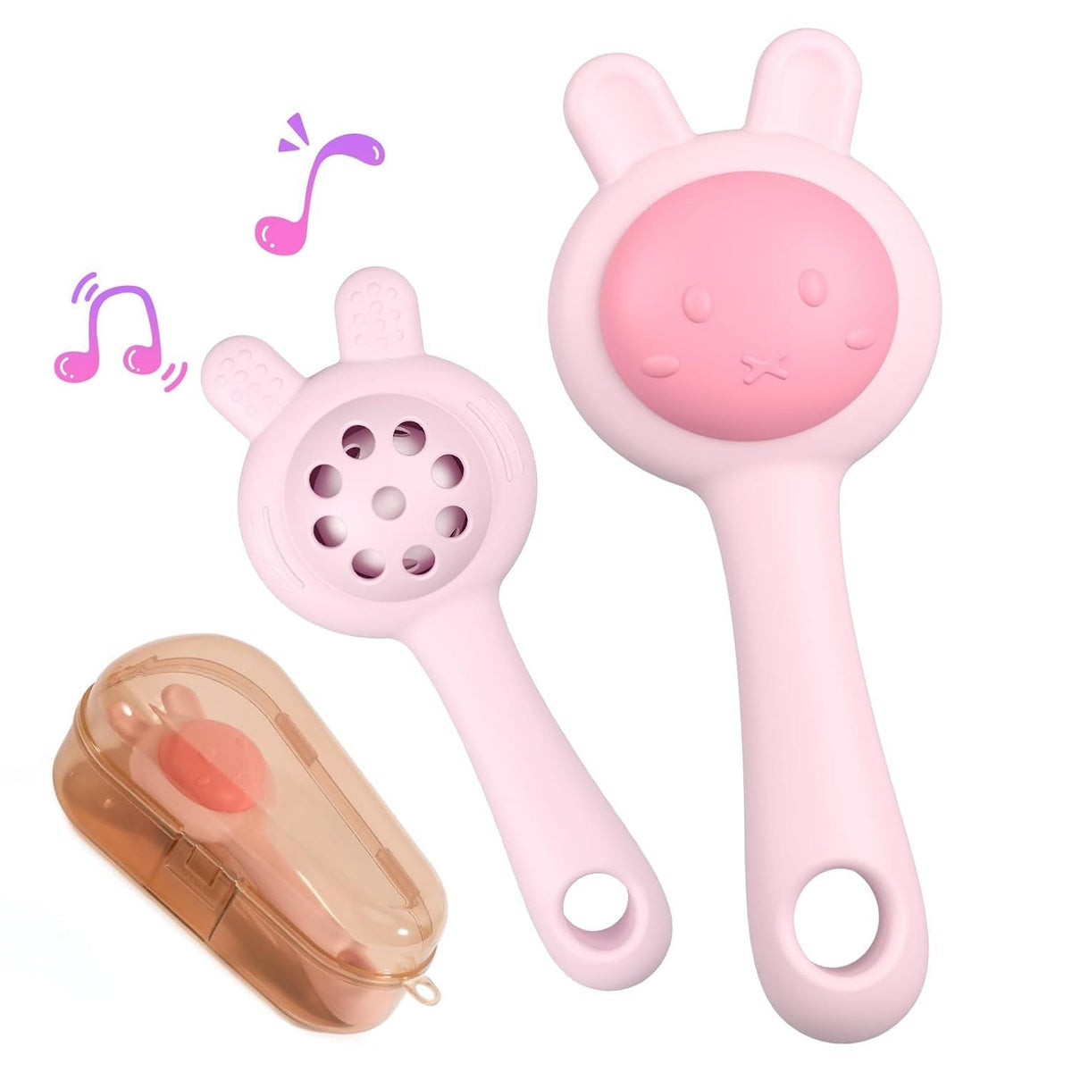Silicone Baby Rattle Teething Toys Toddler Chew Toy For Infant 3 6 9 Months