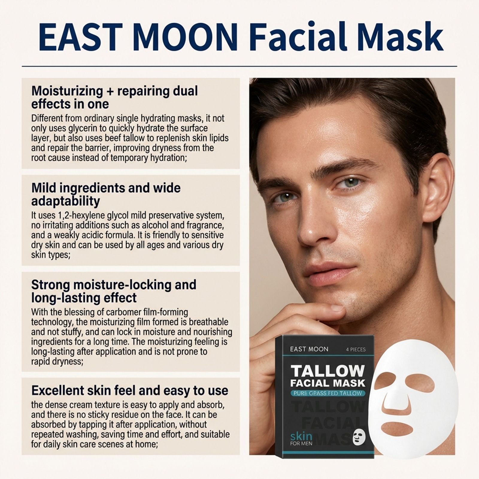 Hydrating Sheet Face Mask Moisturizing Care 4pcs