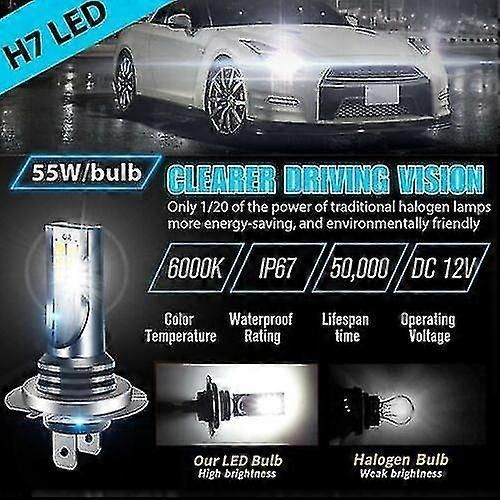 4x H7 Led Headlight Bulb Kit High Low Beam 220w 60000lm Super Bright 6000k White
