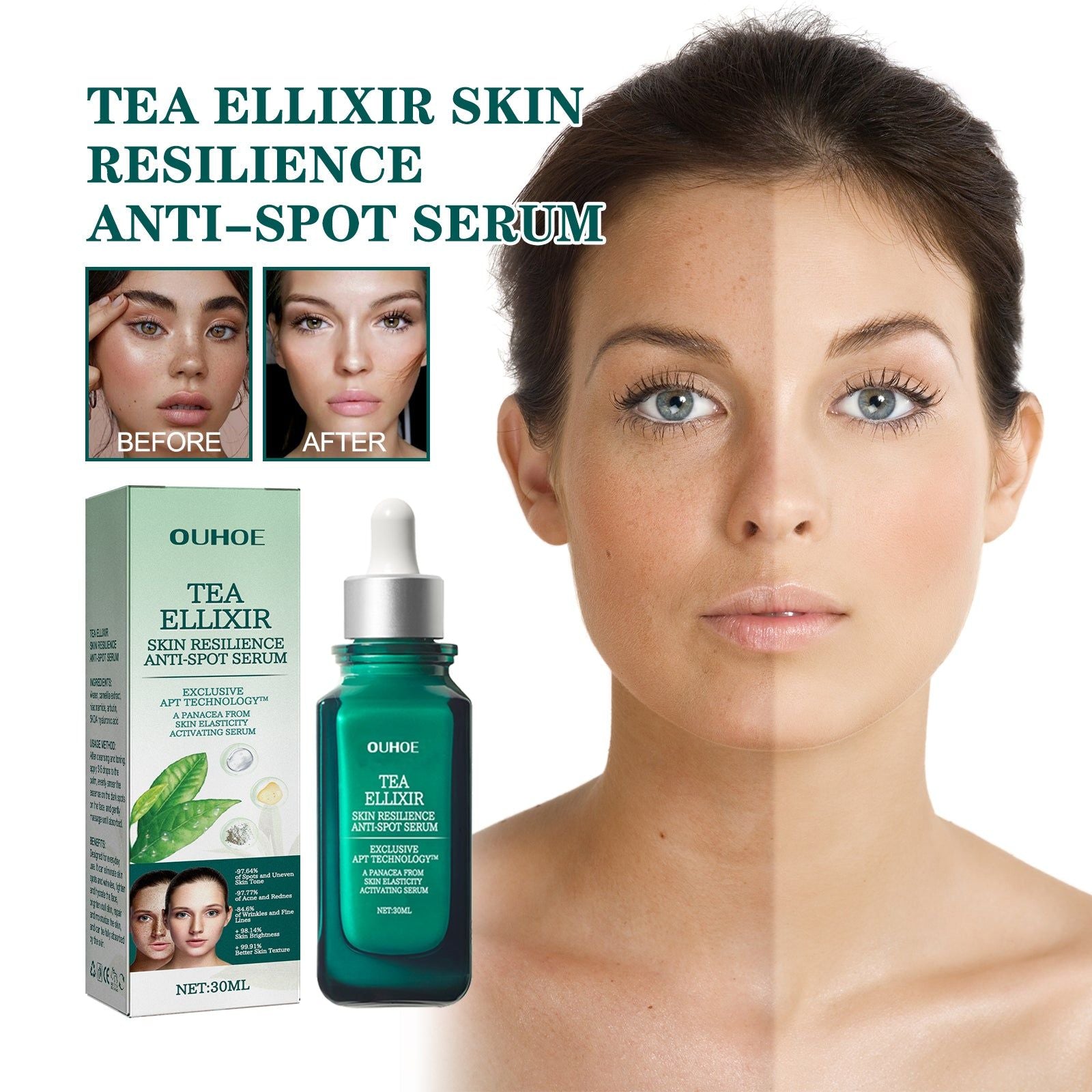 Brightening Blemish Essence Remove Spots Wrinkles Lighten Dull Skin Repair Moisturize ,30ml
