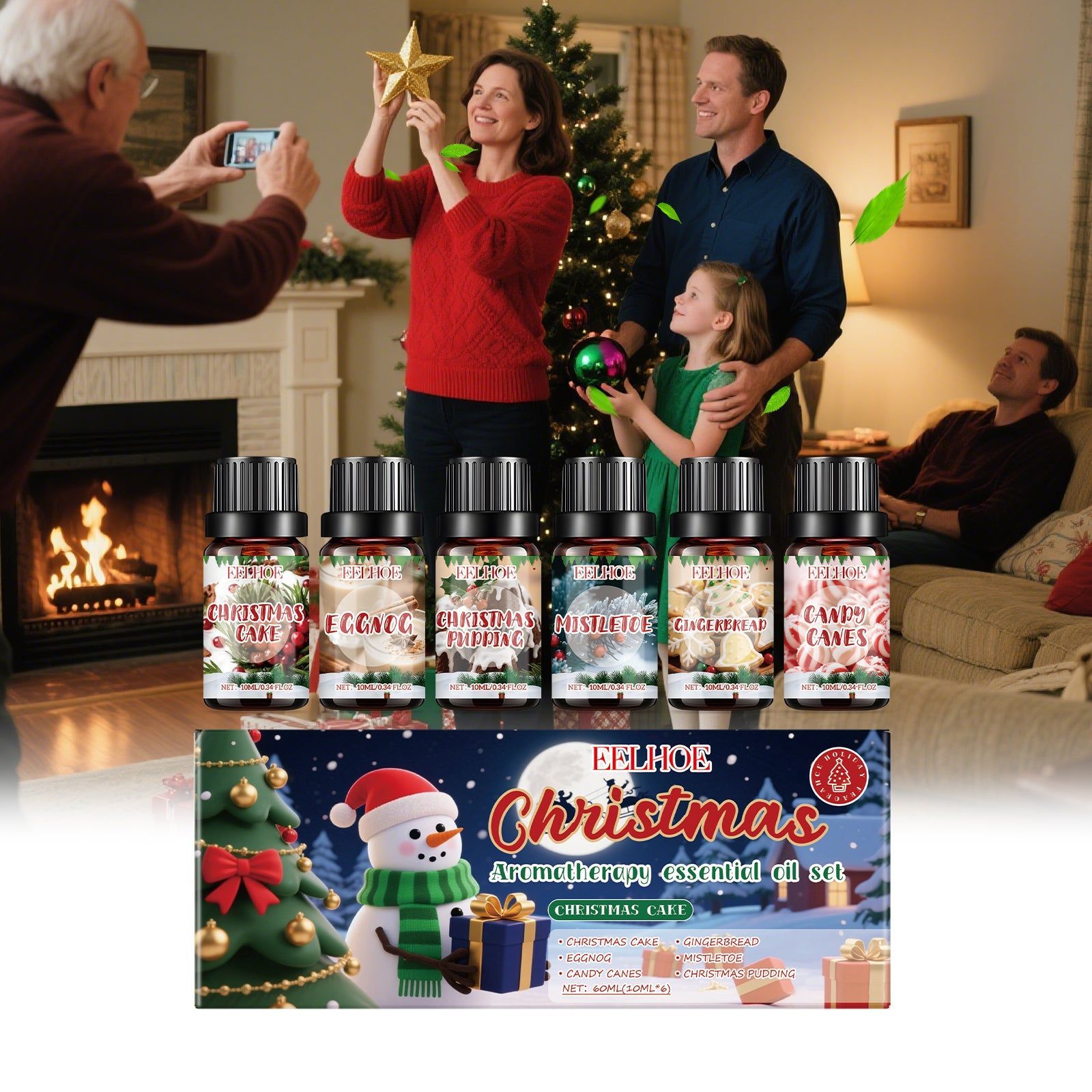 Aromatherapy Series Christmas Essential Oil Set, Cozy Home Fragrance, Relaxing Aromatherapy ,60ml