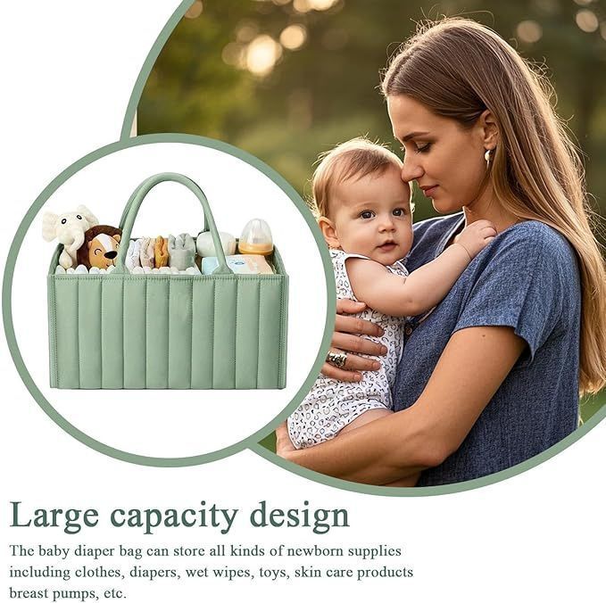 Baby Diaper Caddy Organizer Stylish Storage Basket for Newborn Essentials