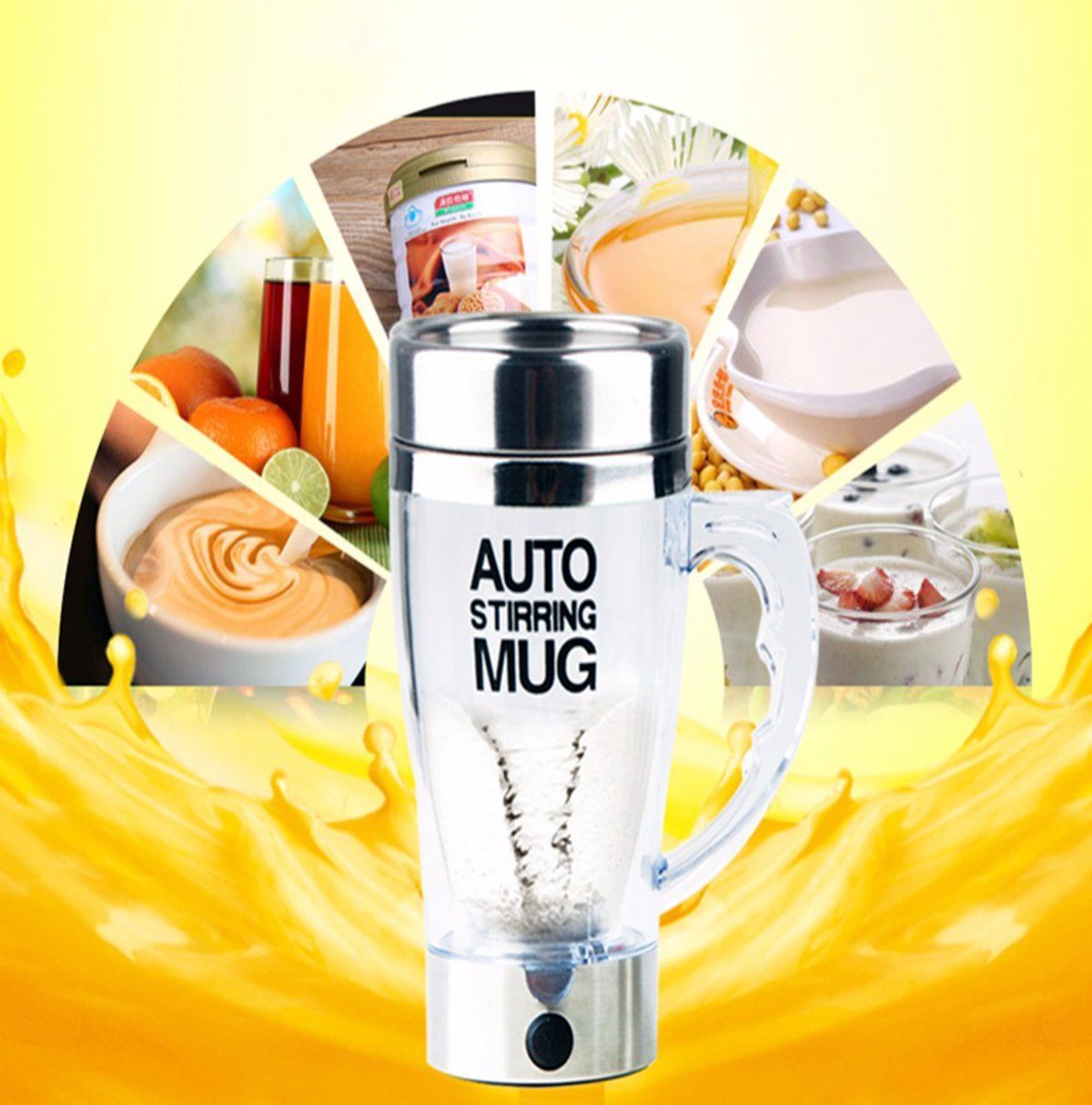 Self Stirring Cup Automatic Unplugged Anti Fall Mixing Coffee Mug with Lid