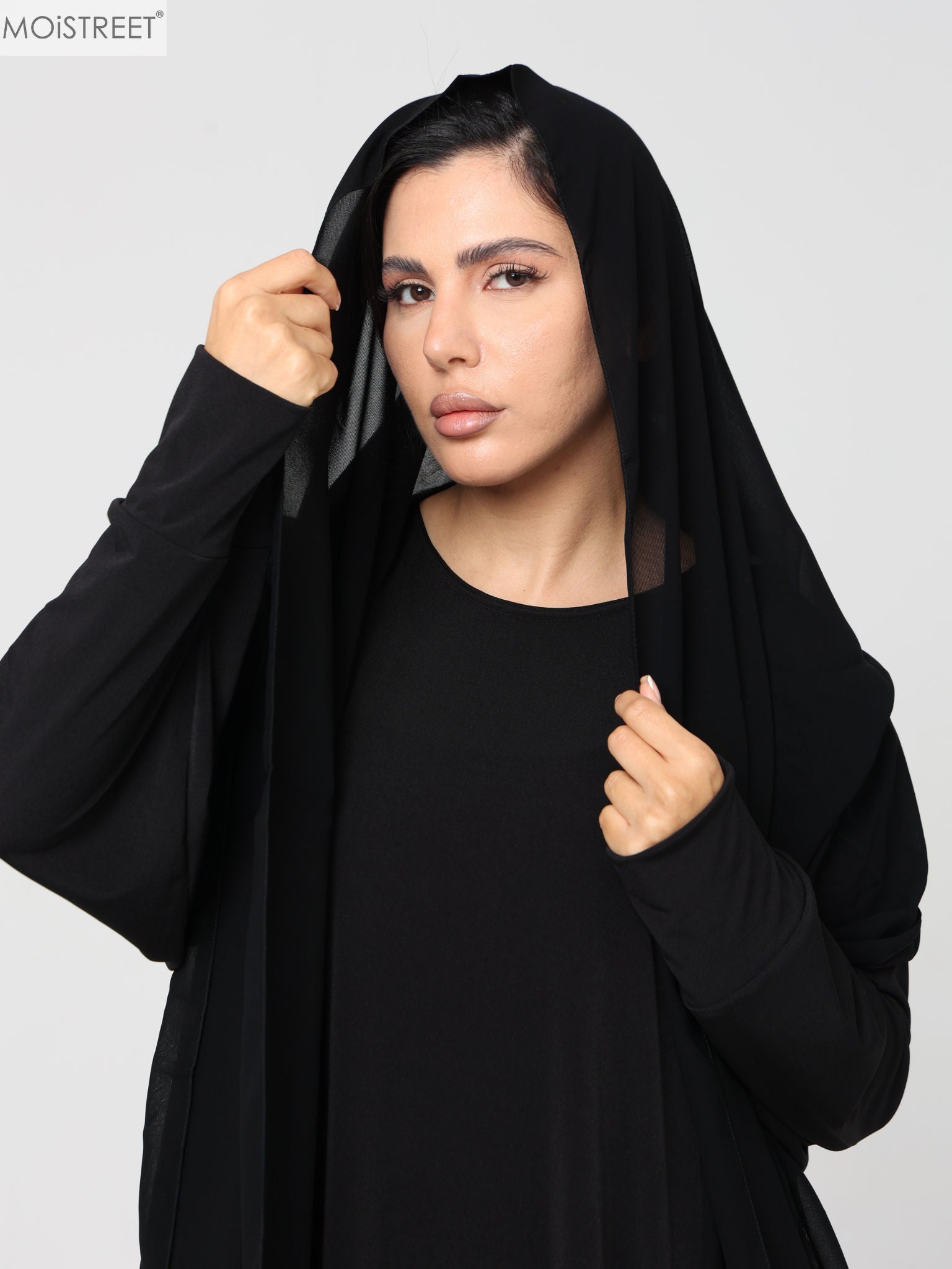 MOiSTREET Black Hijab Chiffon