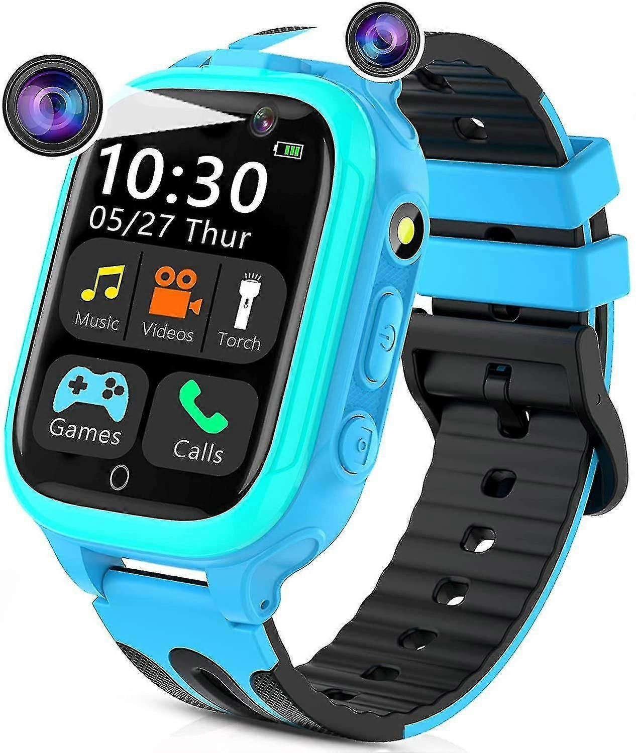 Kids Smartwatch with Dual Cameras & 14 Games - Call/Music Player for Boys/Girls Aged 5-12