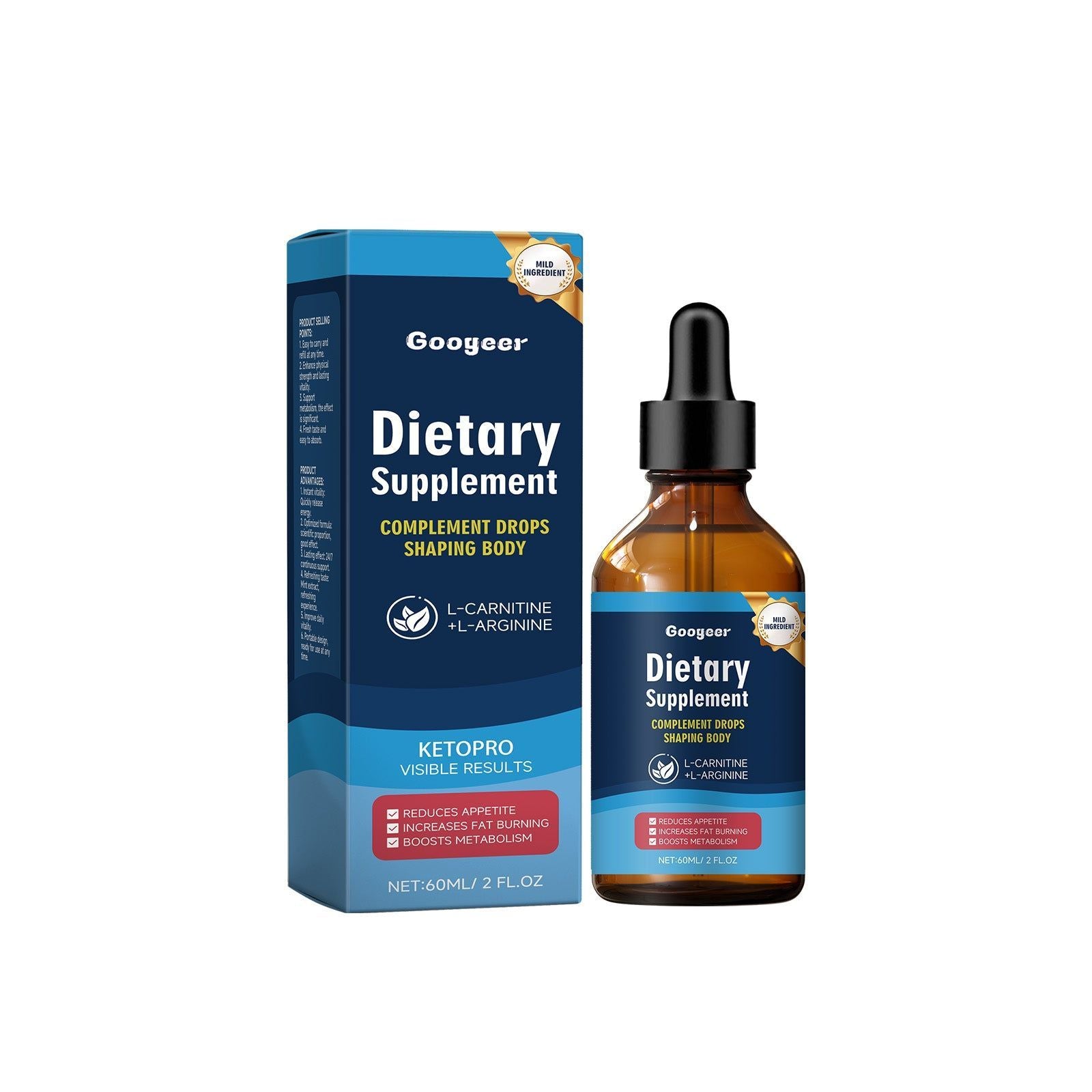Body Care Dietary Supplement, Boost Energy, Herbal & Vitamin Formula ,60ml