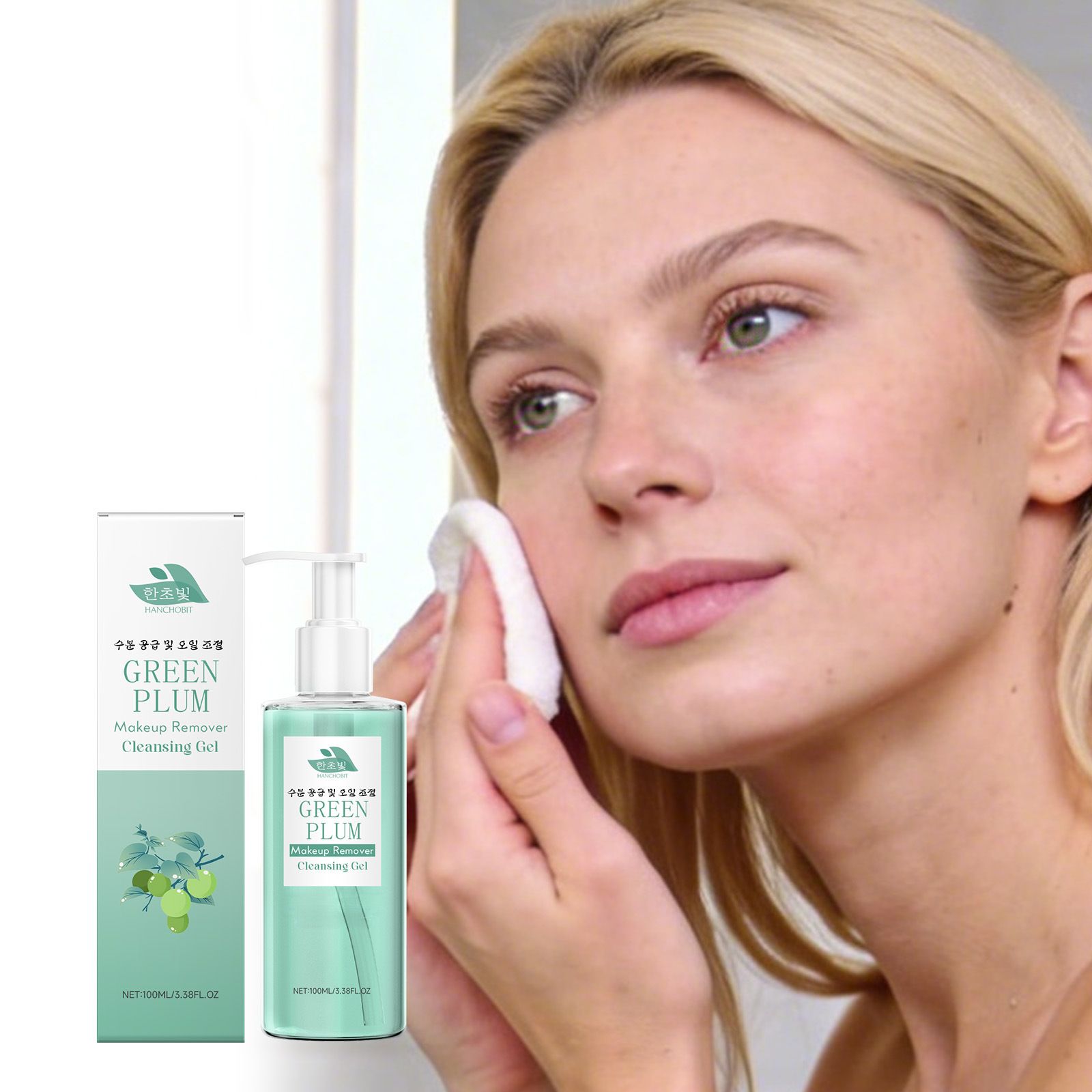 100ml Green Plum Cleansing Gel with Makeup Removal and Face Wash