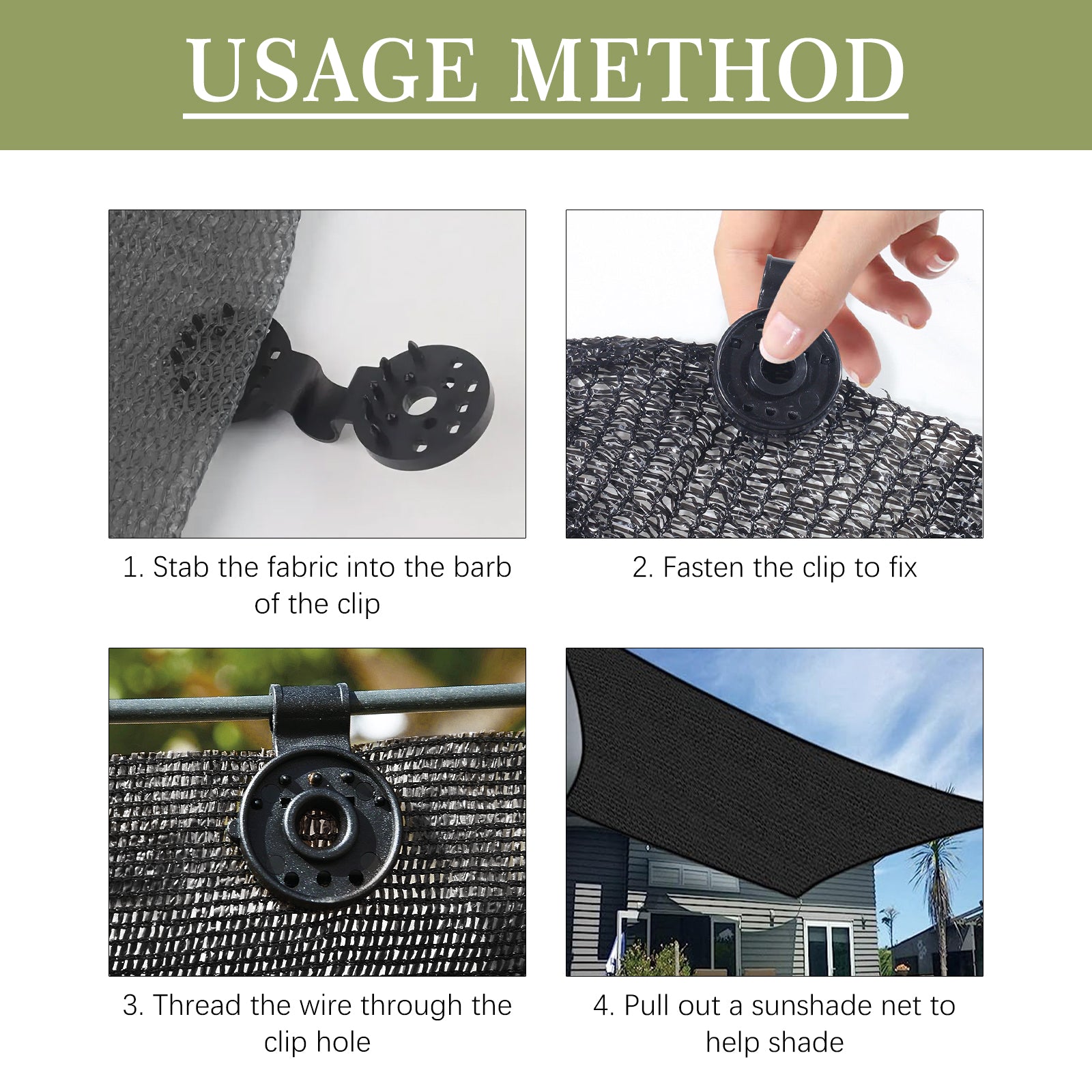 Blackout Cloth Clip Set, Heavy Duty Blocking Clamp, Sunshade Net Fixing, Reusable, Easy to Use ,1set