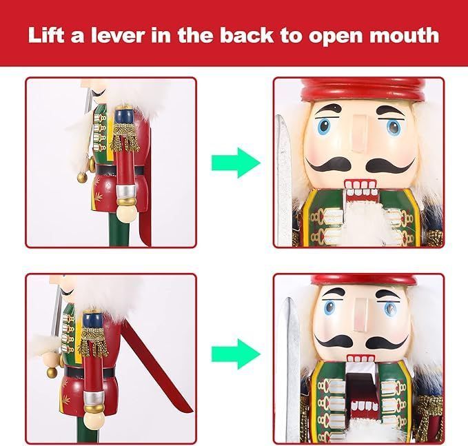 4pcs Traditional Painted Wooden Nutcracker Soldier Christmas Decorations Gift
