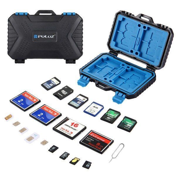 Hougat 27 in 1 Water Resistant Case of Camera Memory Card Storage for SIM / Nano