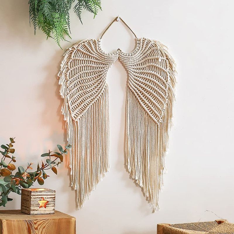 Bohemian Angel Wings Macrame Wall Hanging Woven Tapestry Bedroom Living Decor