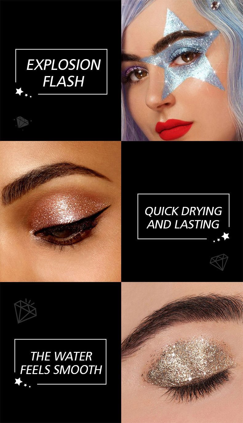 Liquid Eyeshadow Set of 10 Glitter Pearl Color Liquid Eyeshadow Makeup Kit