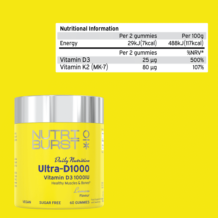 Nutriburst UltraD3 1000 IU  Lemon  60 Gummies