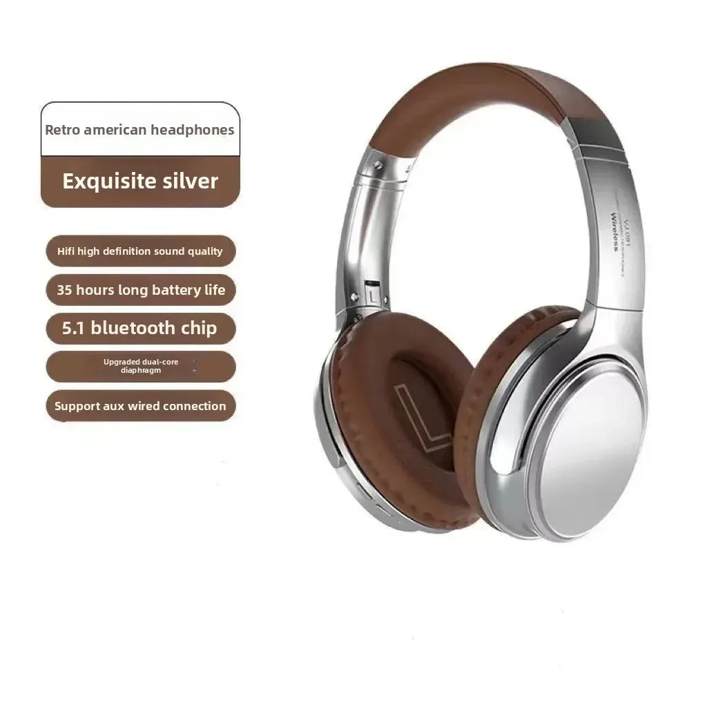 Retro Wireless Headphones Bluetooth Earphones Sports Headset Gift