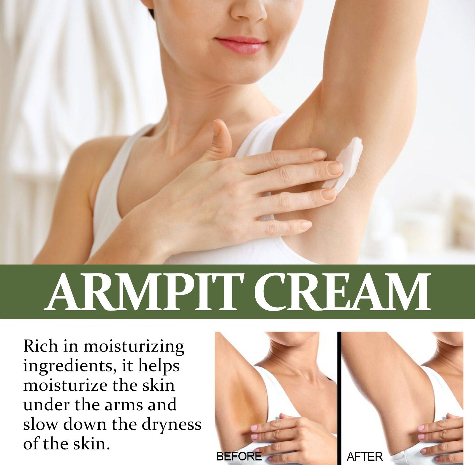 Armpit Brightening Cream, Moisturizing, Skin Lightening, Odor & Irritation Relief ,30g