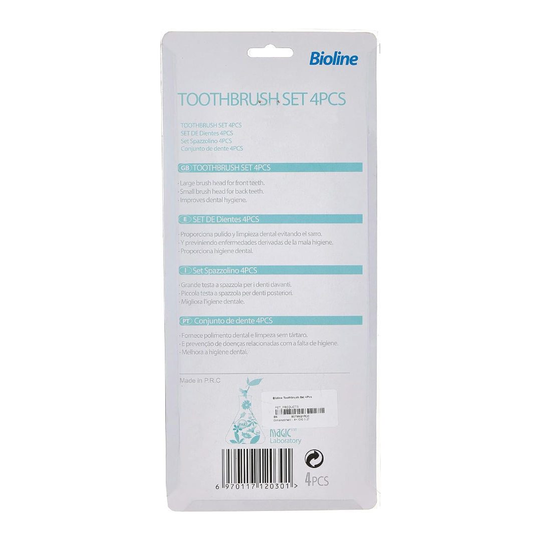 Bioline Toothbrush, Weight 300gm, Set of 4-Pieces