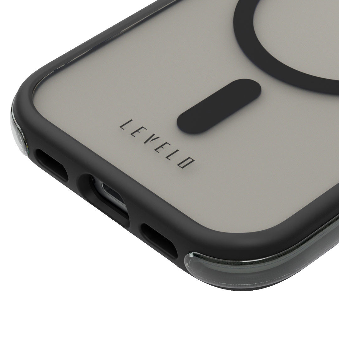 Levelo Nuru 3H Anti-Scratch MagSafe Clear Case For iPhone 15 Pro, Black