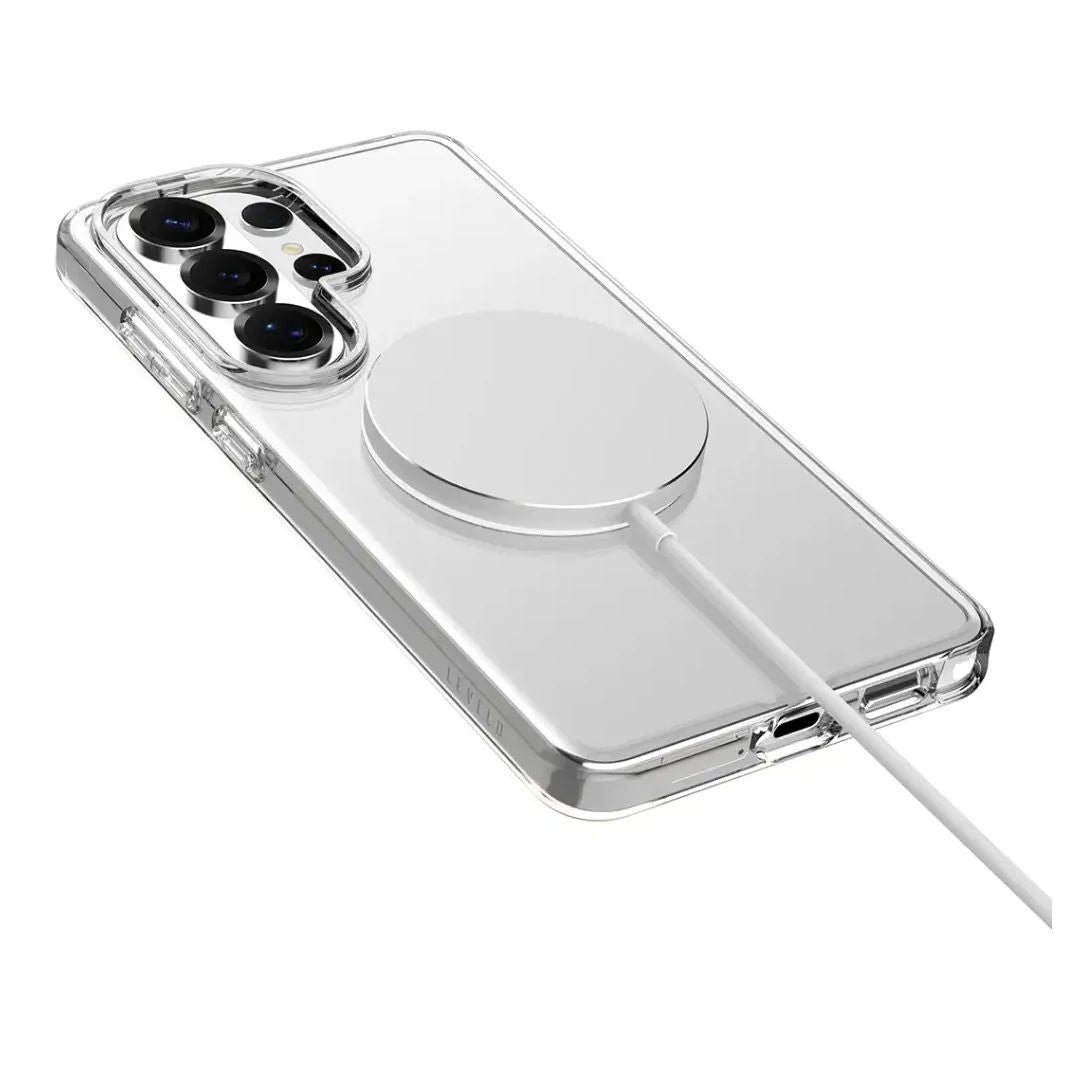 Levelo Allure MagSafe PC Hard Case For Samsung S26 Ultra, Transparent