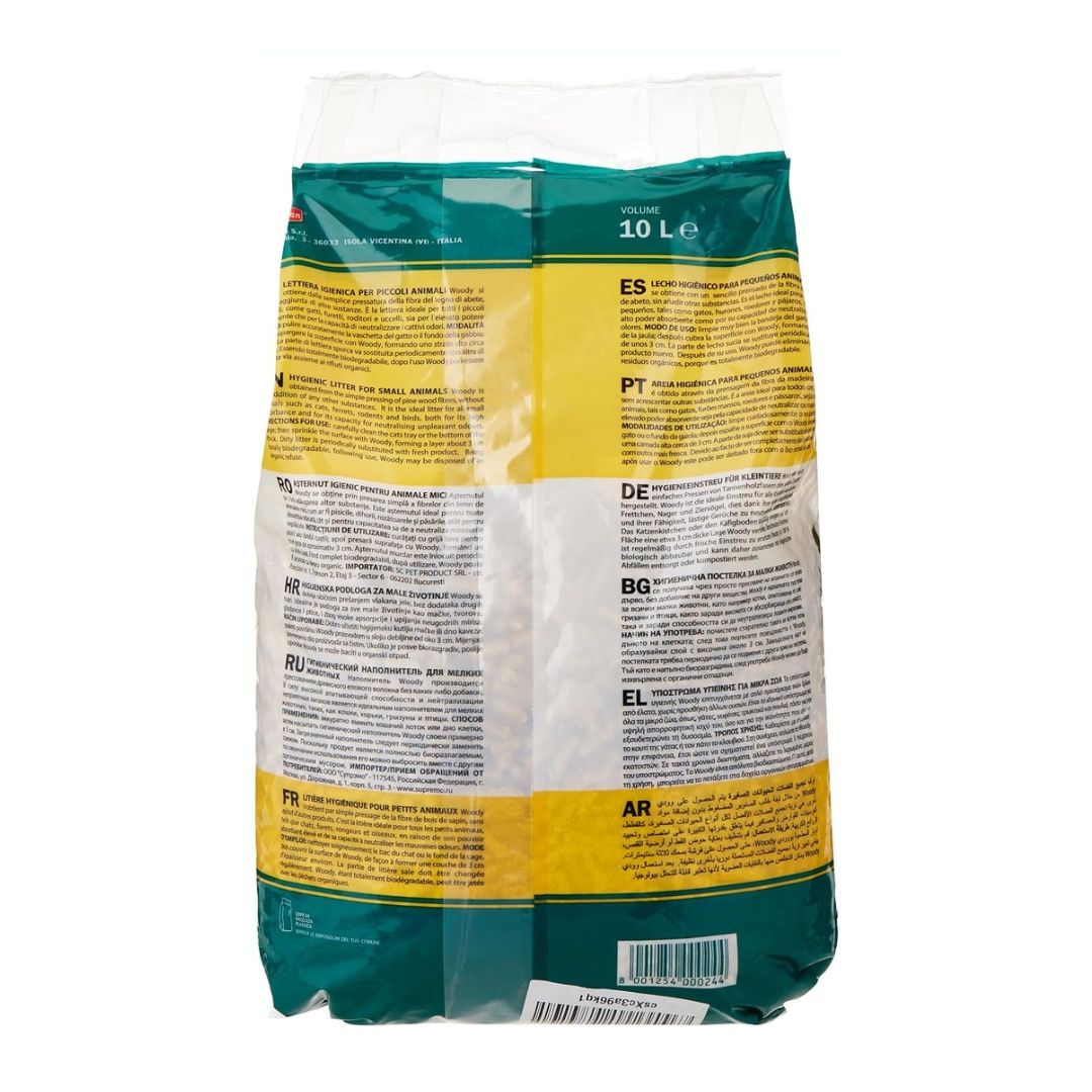 Padovan Woody Litter Hygienic Litter for Small Animals in Pellets, 10 Litres