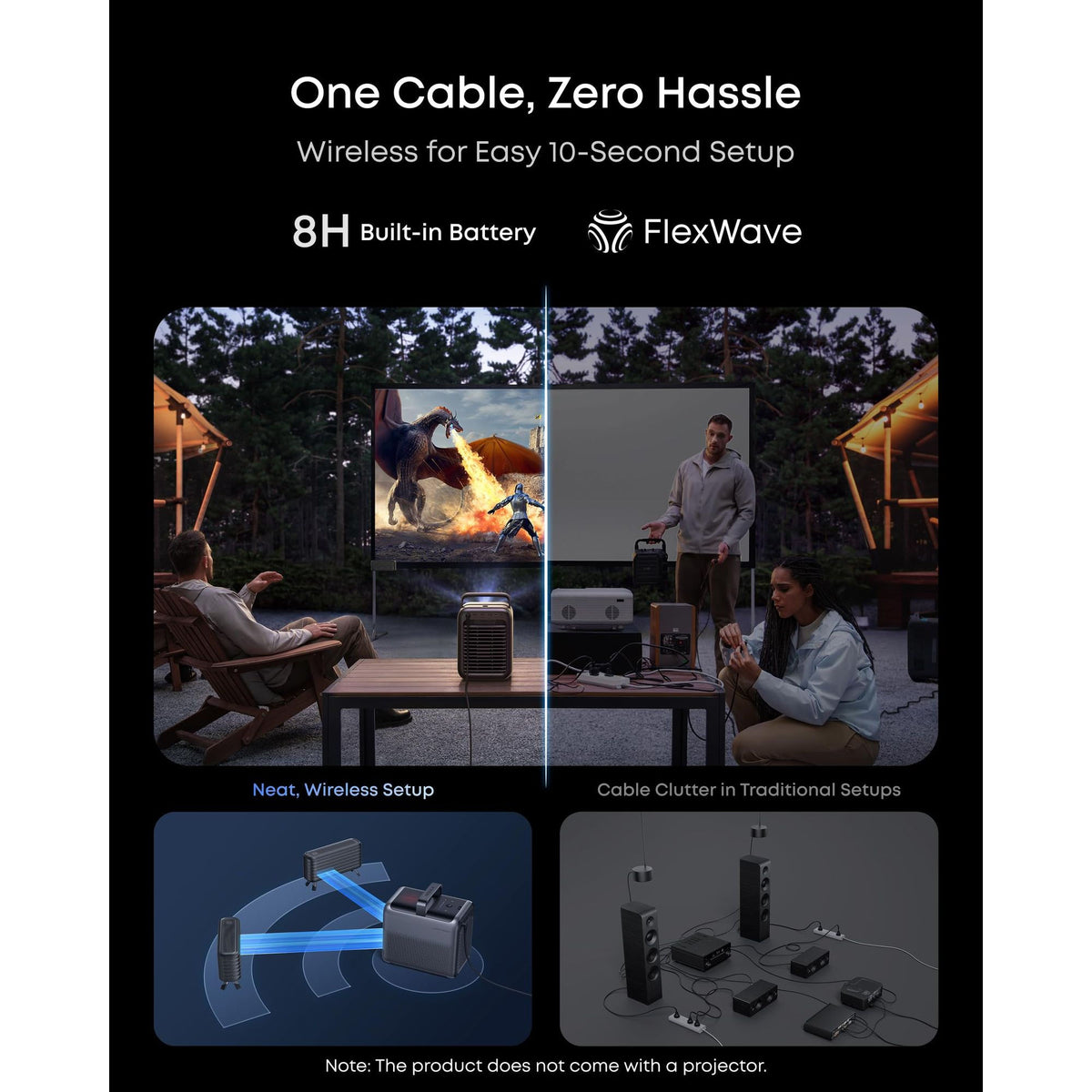 Anker Nebula X1 Wireless Satellite Speakers, Black