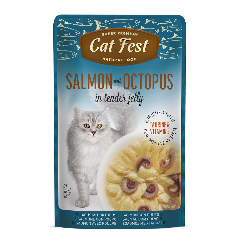 Cat Fest Salmon With Crab Stick In Tender Jelly For Cats, 70gm