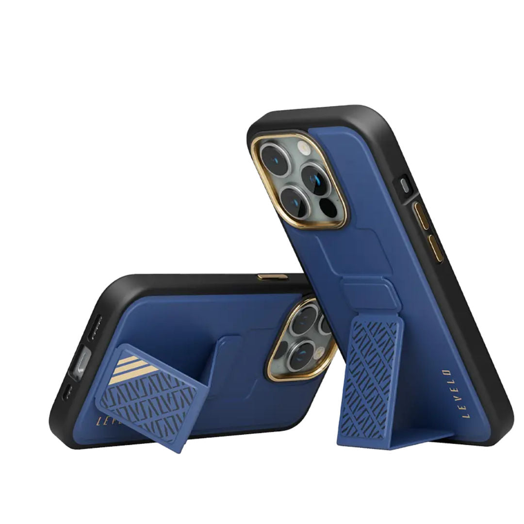 Levelo Morphix Cuero Gripstand Case For iPhone, 15 Pro