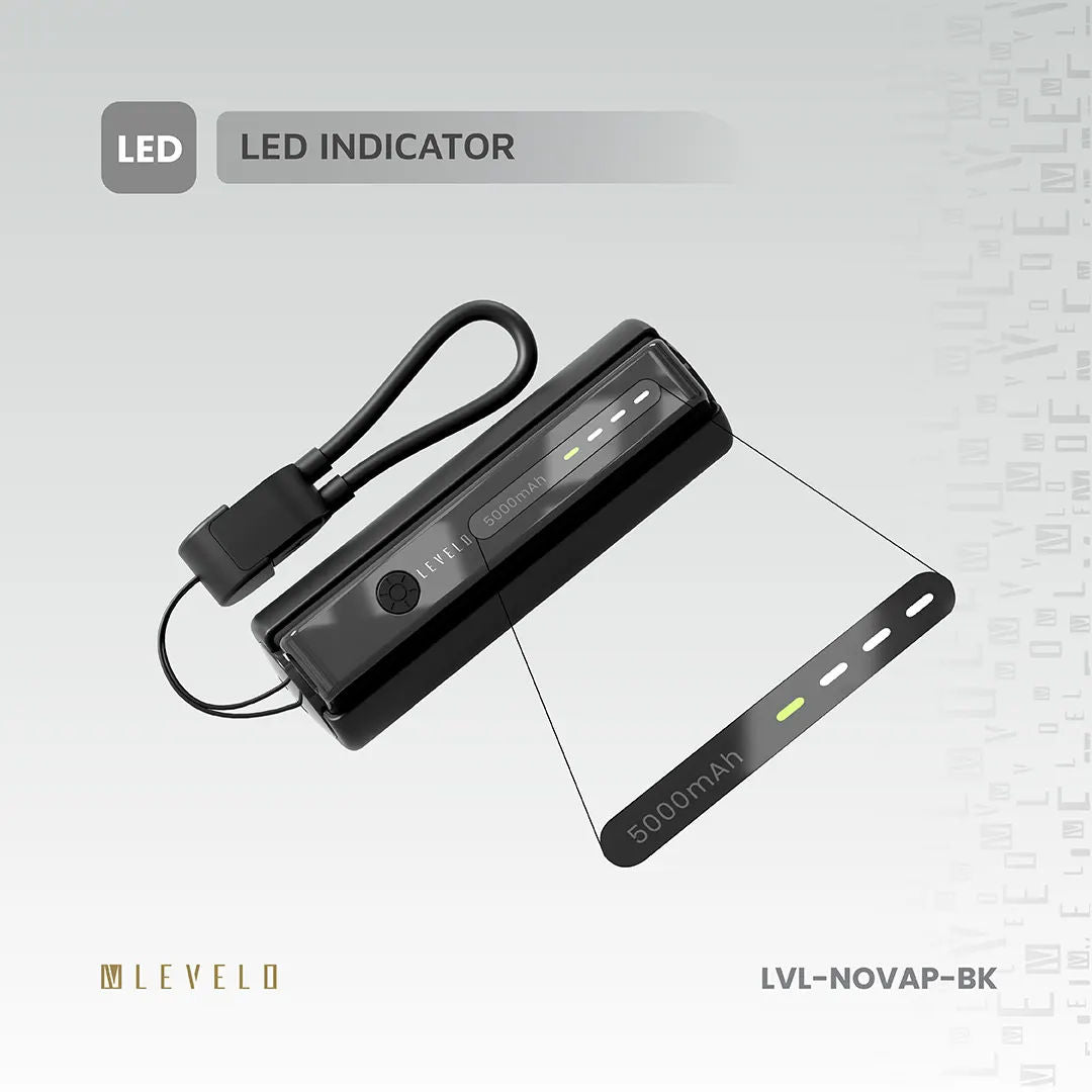 Levelo Nova Pro 5000mAh Power Bank with Flashlight, Fast Charging