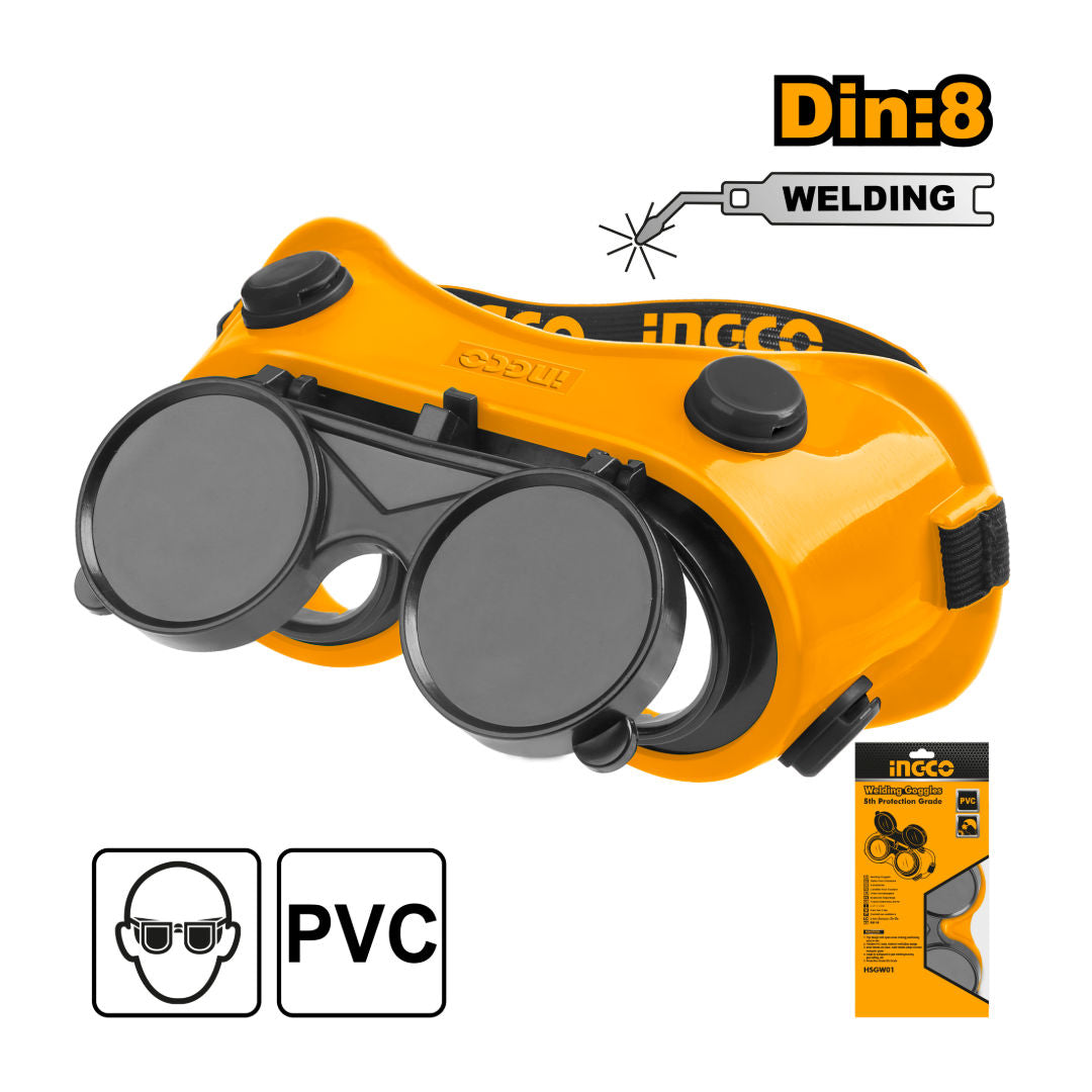 INGCO Welding Goggles, Flexible PVC body