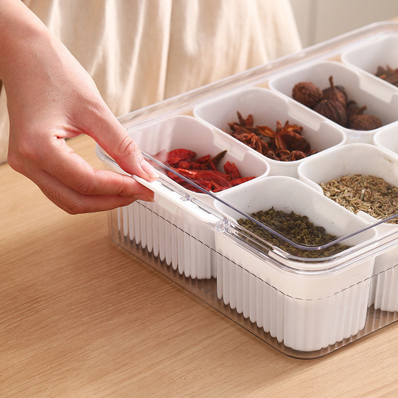 8 Compartment Spice Organizer Box - Green