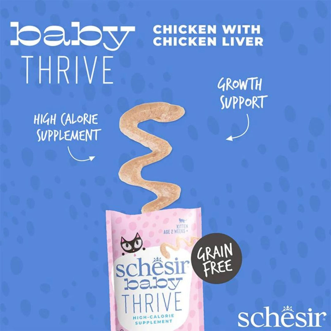 Schesir Baby Thrive Mousse Kitten Chicken Treats, Pack of 20, 8gm