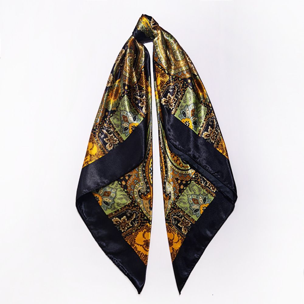 4Pcs Satin Silk Paisley Square Scarf Set for Women 90cm